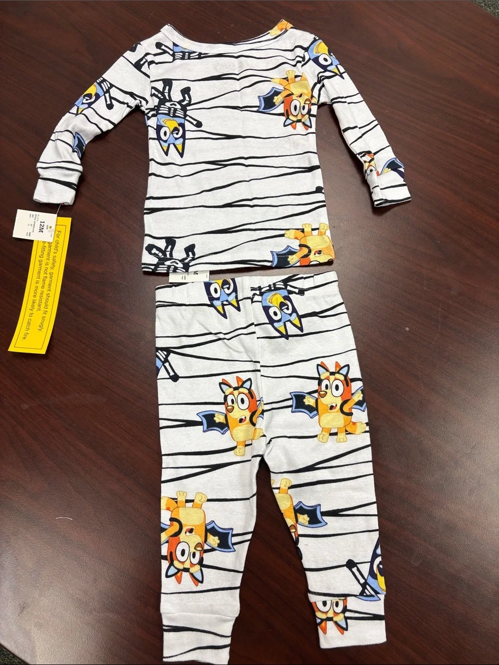 Kids Two-Piece Halloween Bluey Cartoon-Print Pajama Set